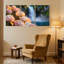 «Hydrangea Floral Waterfall Landscape Reflection», ensemble de 3 impressions sur toile-421470491
