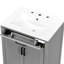 Meuble-lavabo moderne de 48 po comprenant un lavabo en céramique, un cadre en bois massif et une tablette réglable en forme de U pour un lit double Essentials avec lavabo double, fonction de fermeture en douceur silencieuse, articles de toilette à tiroir rabattable