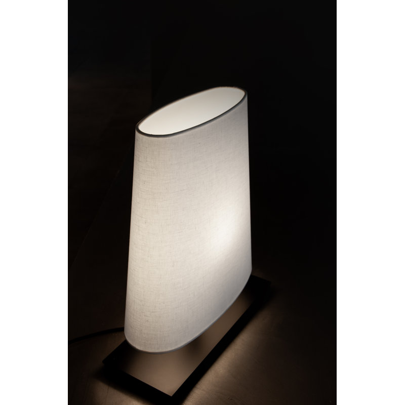 Ovale Table Lamp, Matte Black Silk, 16.5" H x 13.8" W x 5.5" D, 10 W