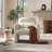 Dylan Modern Upholstered Barrel Armchair, Cream White