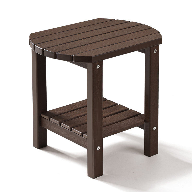 Table d'appoint extérieure 17 po 2 niveaux, Brun