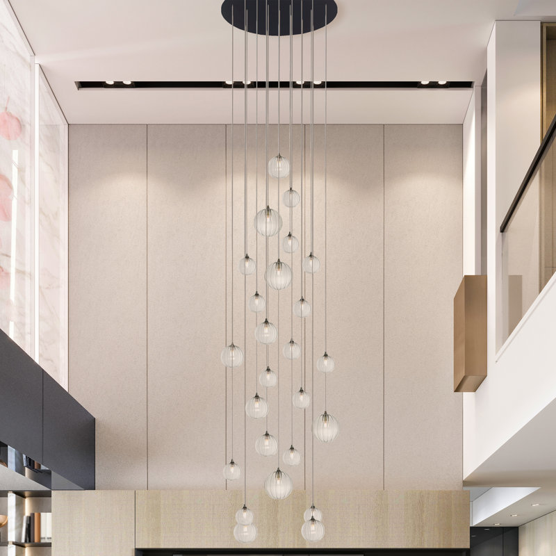 Vine 25 - Light Pendant, Black, 120" H x 26" W x 26" D, Clear