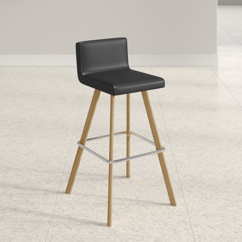 Gladwell Upholstered Counter Stool with Metal Frame, Dark Gray