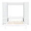Grand lit, finition blanche, lit d'une capacité de 700 lb, pour un sommeil quotidien, deux choix de couleurs élégantes, pliable et compact