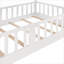 Lit plateforme simple superposé compact sur lit simple en bois massif blanc pur avec glissière convertible et échelle pour deux matelas simples standard