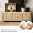 82.68"Solid Oak Sideboard in Natural Finish