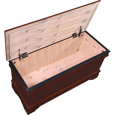 Warm Brown Chest With Classic Styling, - Lined To Keep Blankets Soft And Dry, Ideal For Guest Room, 20X47x17 Inches In Finish, Simple Design Elegant Elements, Linen Family Keepsake Storage,