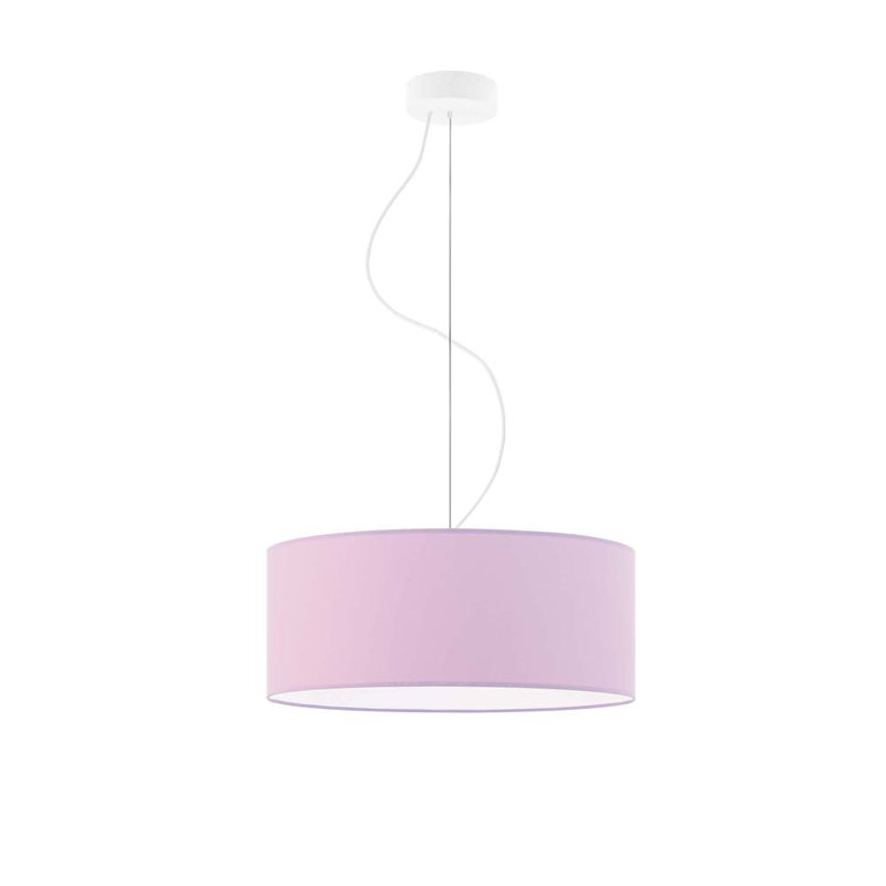 Aubryelle 3 - Light Drum Pendant, Light Violet, White, 120cm H x 40cm W x 40cm D