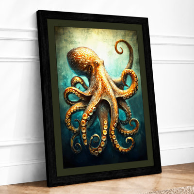 Golden Octopus Coastal - Print