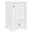 Meuble-lavabo de 20 po avec lavabo en céramique, porte à fermeture en douceur, tablette ajustable en forme de U, tiroir de compartiment et support de porte, style moderne, conception peu encombrante-124456484
