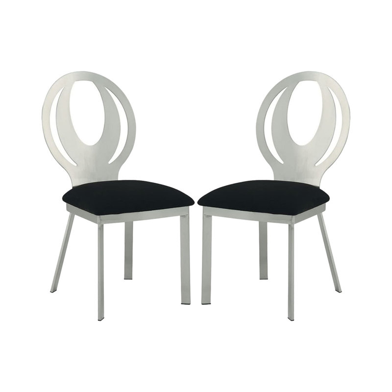 Ensemble de 2 chaises d'appoint en microfibre et en métal