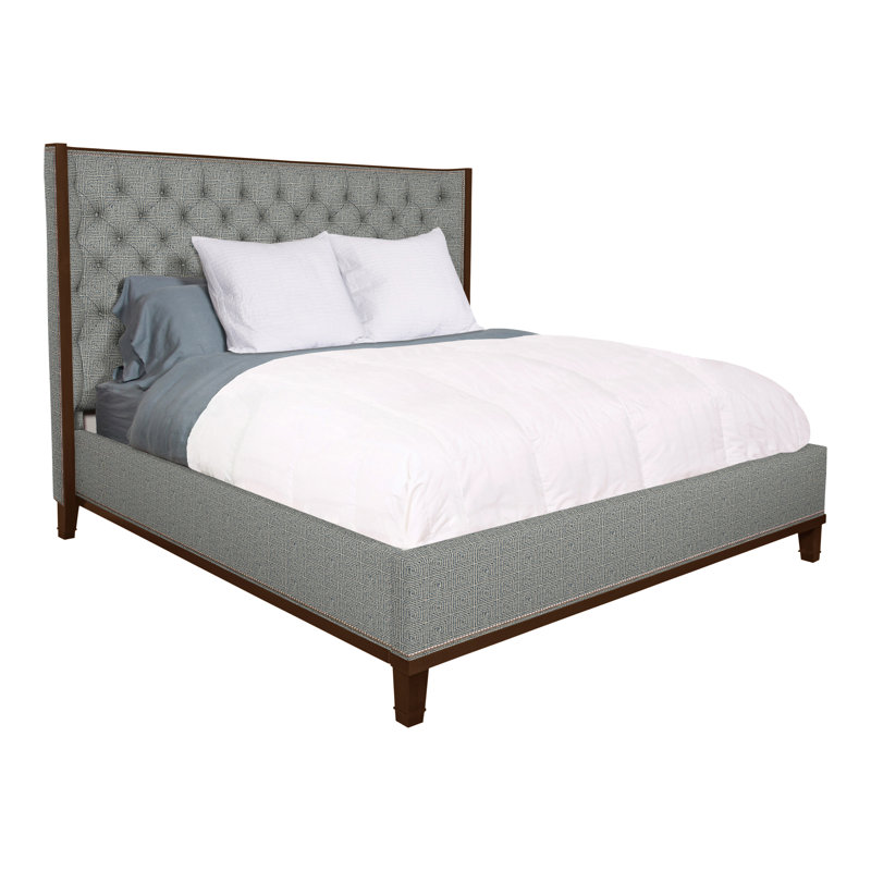 Michael Weiss Solid Wood Wingback Bed, Bennett Carolina, Queen, Havana