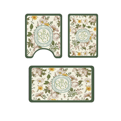  3 Piece Bathroom Rugs Bath Mat, Non-Slip Ultra Soft Absorbent Carpet Bath Mats with U-Shaped Toilet for Bathroom, Washable Bath Rugs, Multicolor