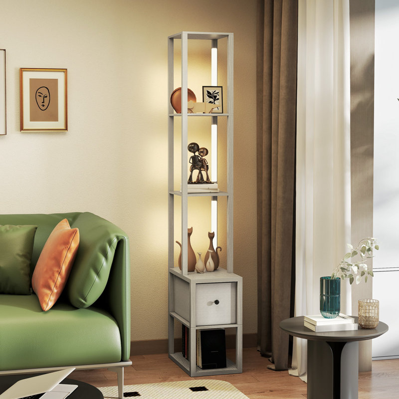 169cm LED Column Floor Lamp, Cream