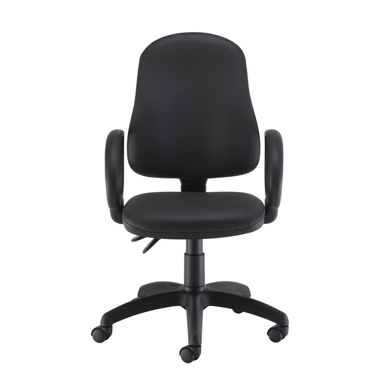 Inbox Zero Twill Office Chair, Fixed, Black