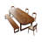 A 6-seater rectangular solid wood dining table-1238973071