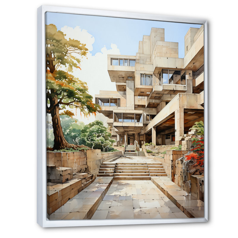 "Zurich", art mural sur toile Cityscapes, H 32 po x l 24 po x P 1 po, Cadre flottant blanc