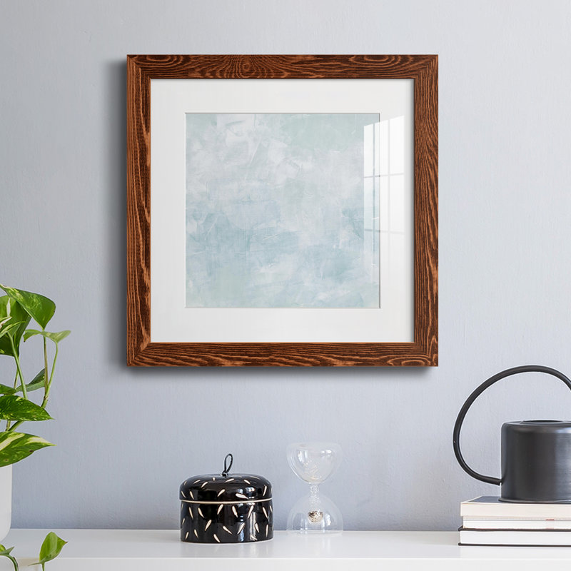 «I Drifting Blue I-Premium», reproduction encadrée - prête à être accrochée, H 35,5 po x l 35,5 po x P 1,5 po, Blanc