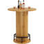 Table de bar ronde avec repose-pieds en anneau en métal pour le bar et la cuisine, table bistro en bois, grande table basse pour petits espaces (table seulement), naturel-905790480