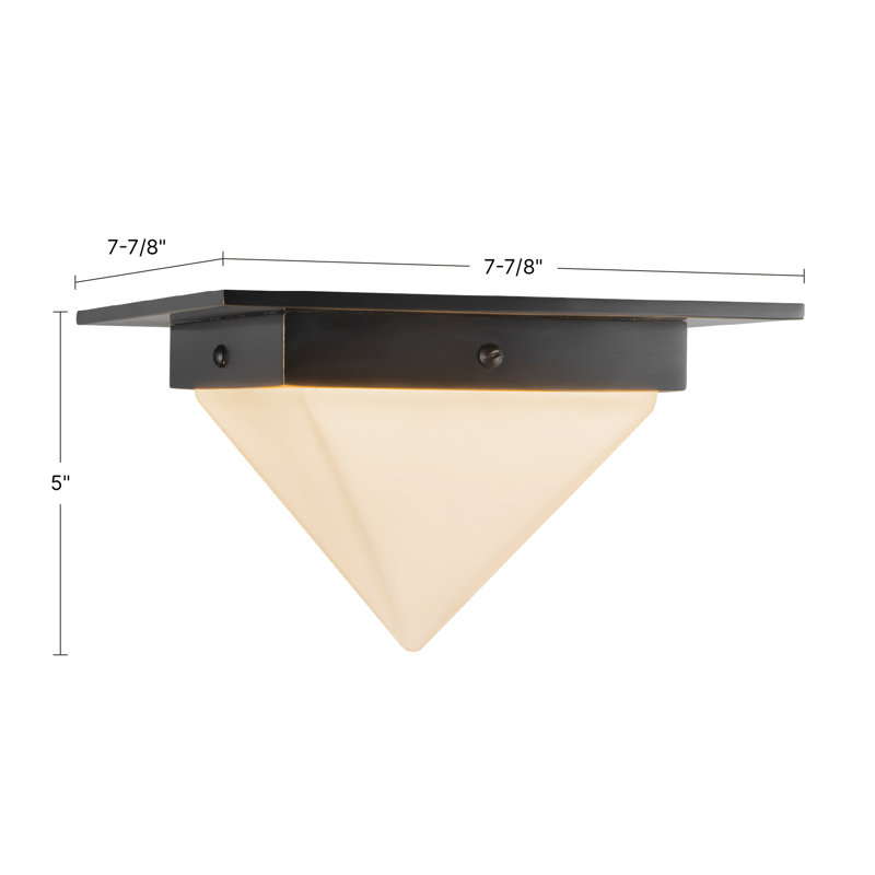 Mineral 8-in Brass Flush Mount, Opal Glass, Brass