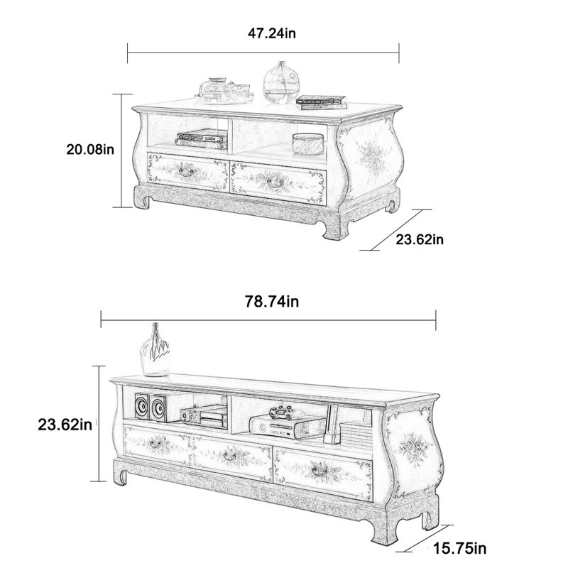 Round edge smooth coffee table