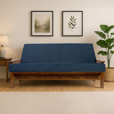 Matelas de futon double en mousse à mémoire de forme pliable, housse lavable amovible, fermeture à glissière robuste, idéal pour les dortoirs et les appartements dans les espaces invités, teintes brunes denim pour les petites habitations, couleurs