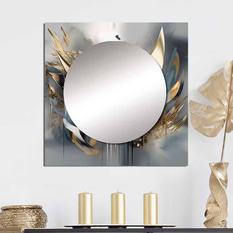 Abstrait formes et lignes IV - art mural abstrait en marbre carré pour salle de bain, 23 po x 23 po