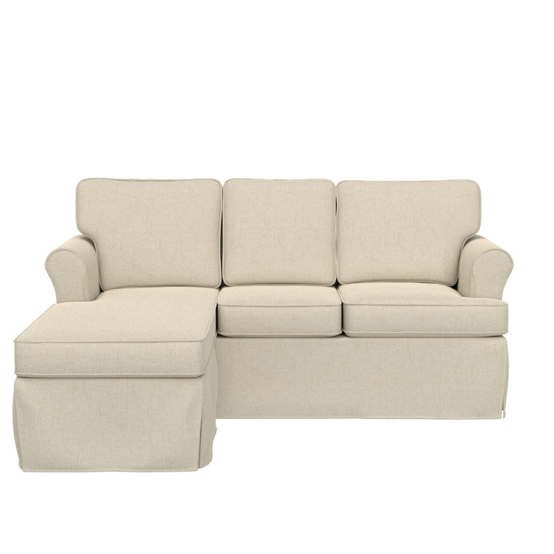 Alonnie 75" Wide Reversible Sofa & Chaise, Cream 100% Polyester