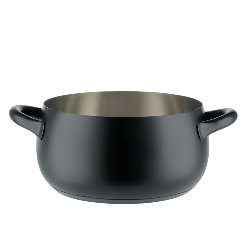 Alessi Mami Stainless Steel Round, 12.2cm H x 25.5cm diameter, Polished