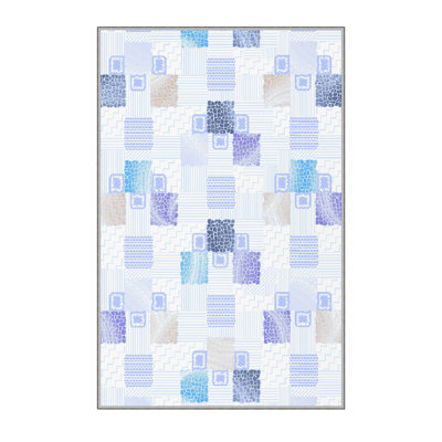 Tapis bleu / mauve / gris Aahron