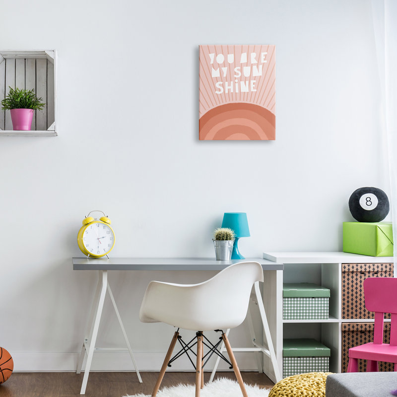 «My Sunshine Motivation», orange, rosé, arc-en-ciel, Toile tendue, H 16 po x l 20 po