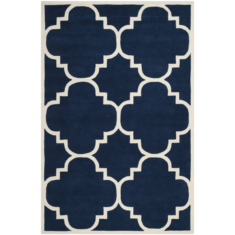 Vick Geometric Wool Hand Woven Area Rug, Rectangle 183 x 274 cm