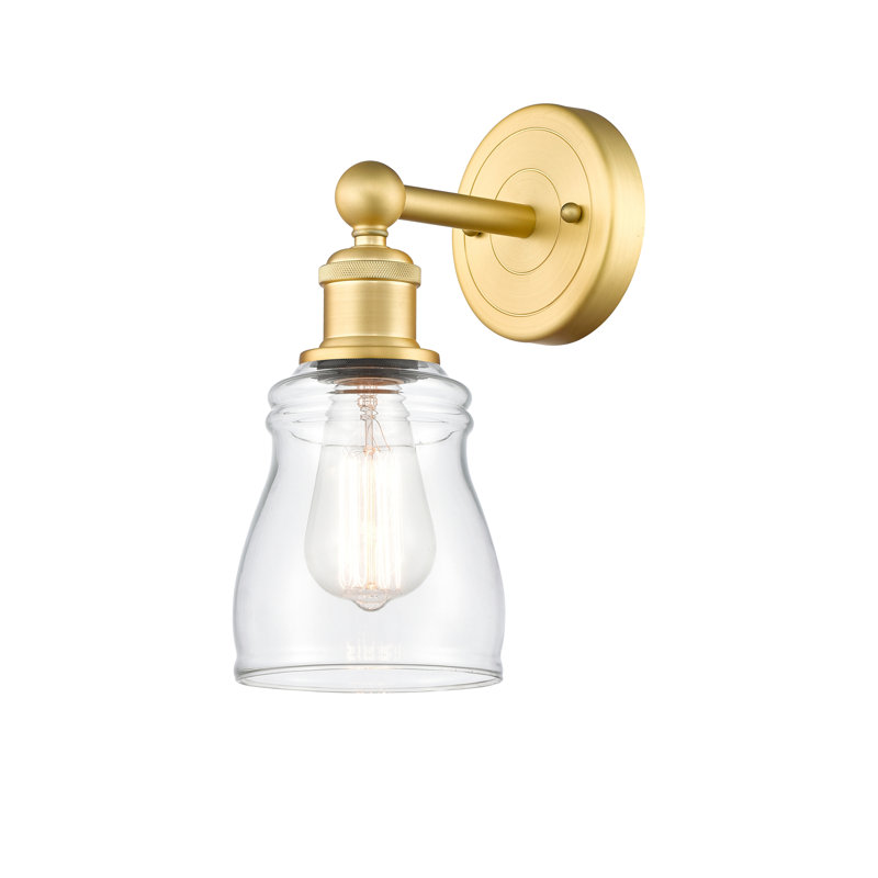 Cascades Armed Sconce, Clear, Satin Gold