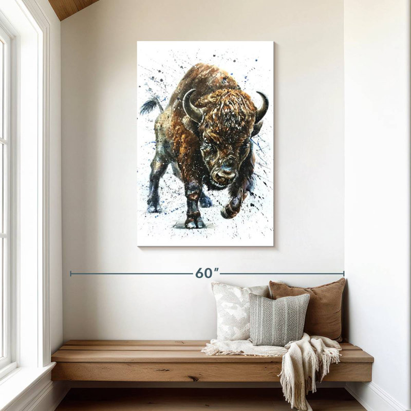Brampt Fierce Wild Buffalo, 45" H x 30" W
