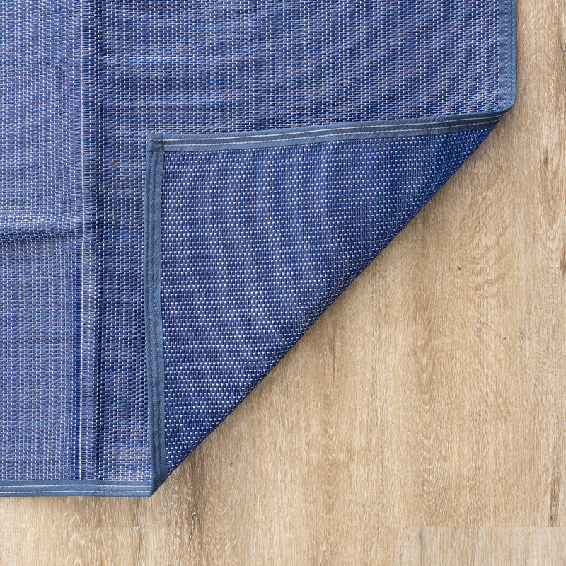 Tapis rectangulaire en polypropylène bleu marine Kristofer, Rectangle 5 pi 11 po x 8 pi 11 po