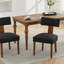 Ensemble de 2 chaises de salle à manger sans accoudoirs modernes en tissu de lin avec pieds en bois massif-760046243