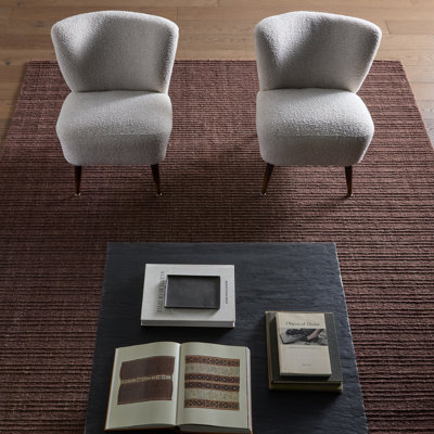  Tapis rouge / brun uni tissé à la main Vidalia AMI09 (8 pi 6 po x 11 pi 6 po)
