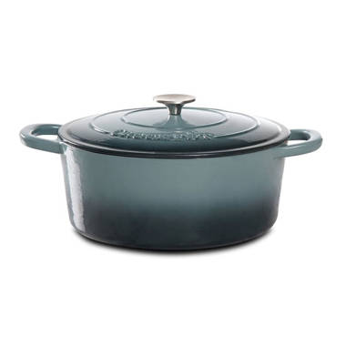 Babish Round Enamel Cast Iron Dutch Oven w/Lid, 6-Quart, Matte Black