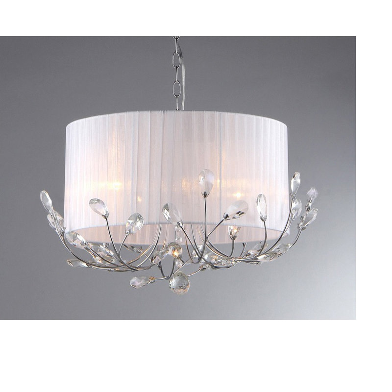 Lustre tambour 4 lumières à abat-jour Kull
