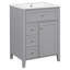 Meuble-lavabo avec lavabo, panneau de fibres à densité moyenne et bois d'hévéa Defelice, 3 tiroirs et armoire avec tablettes réglables-1266079317-1266079320-1266079314