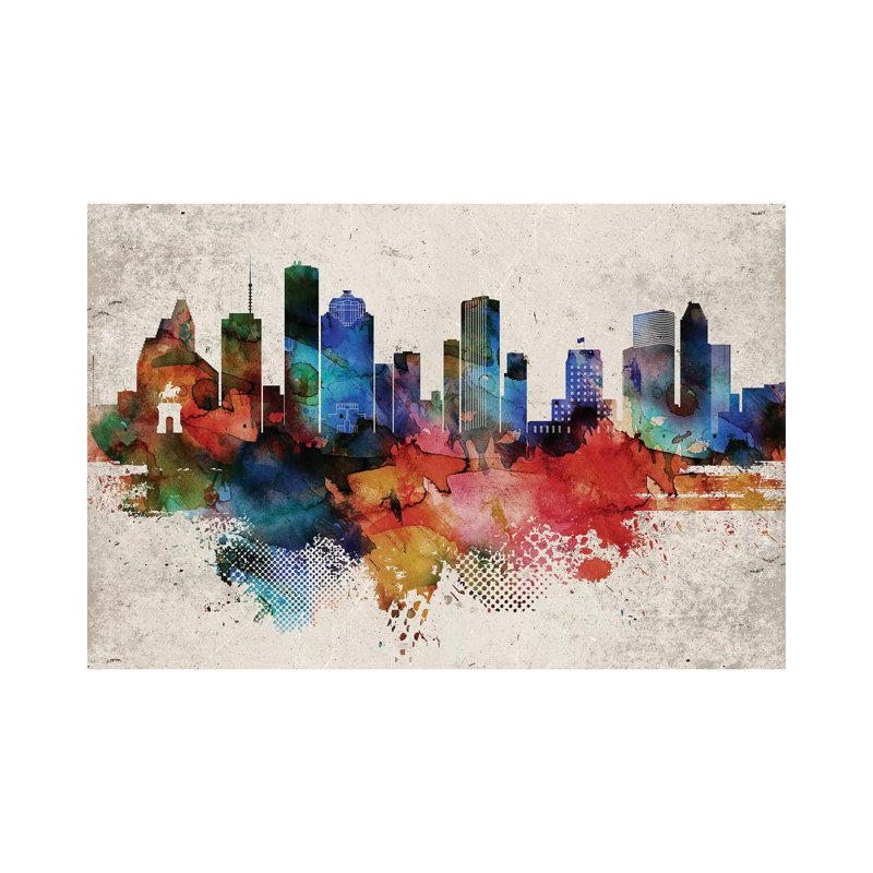 Houston Abstract - Print on Canvas, 45.72cm H x 66.04cm W x 3.81cm D, Wrapped Canvas