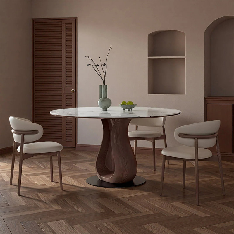 Ensemble de table de salle à manger simple italien haut de gamme, 7 pièces : table, 6 chaises