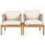Fauteuil club d'extérieur en bois d'acacia et corde avec coussins (simple)-797399460