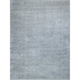 Luxe Shag Powerloom Microfiber/Polyester Area Rug in Silver