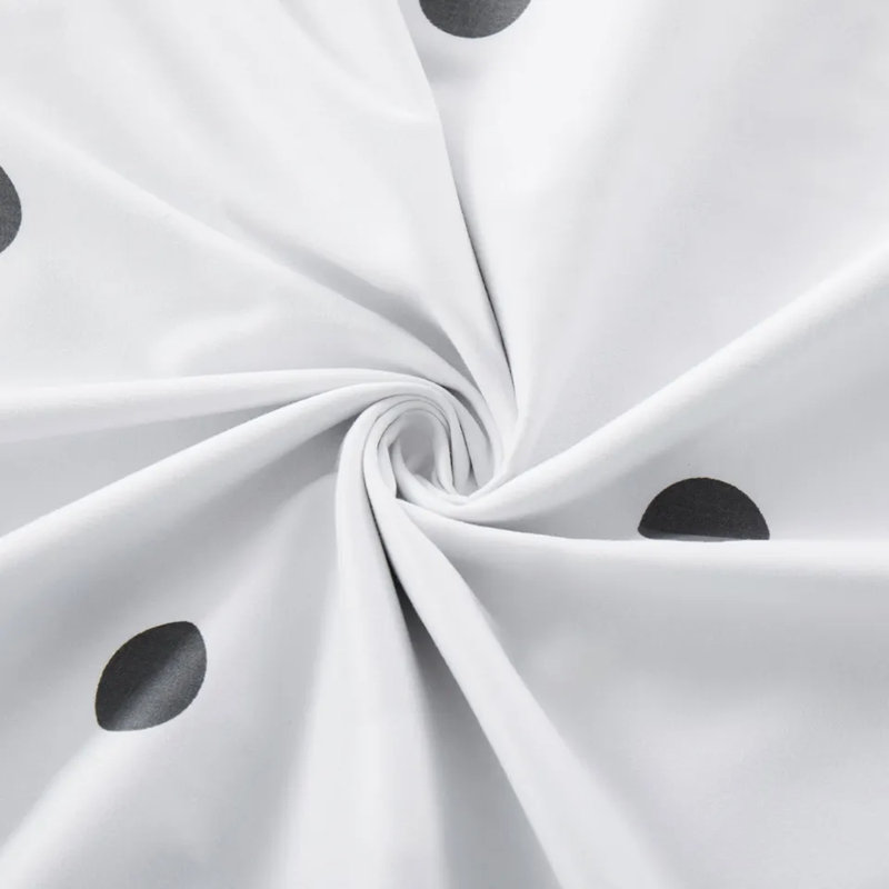 Microfiber Printed Duvet Cover - Soft, Lightweight, Fade-Resistant Bedding with Matching Pillowcases, Black/White