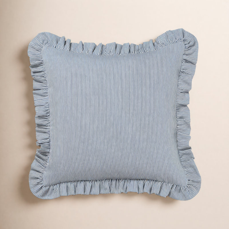 Coussin Birch Lane, Polyester, Bleu