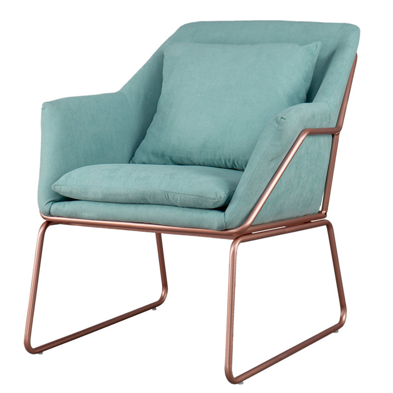 Gilchrist Velvet Armchair, Sea Green, Rose Gold