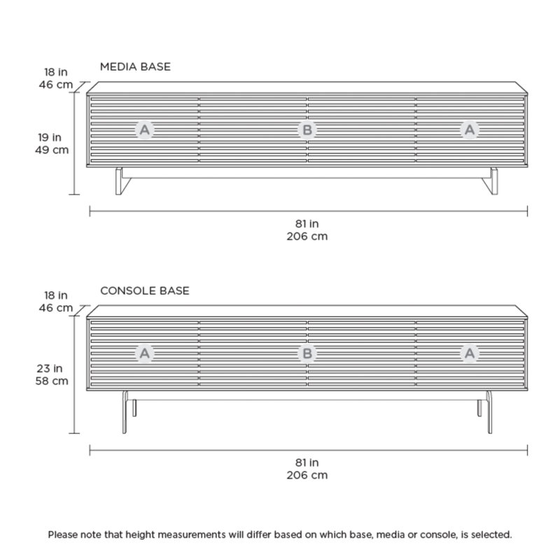 Align Media Console, 19"H x 81"W x 18"D, Ebonized Ash