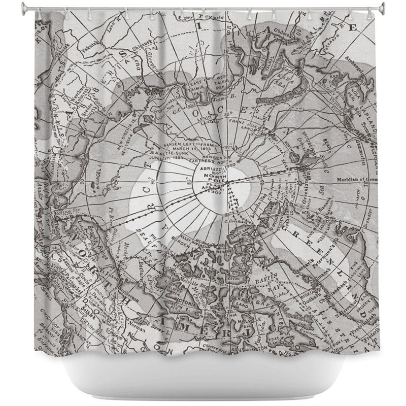 Rideau de douche simple carte arctique