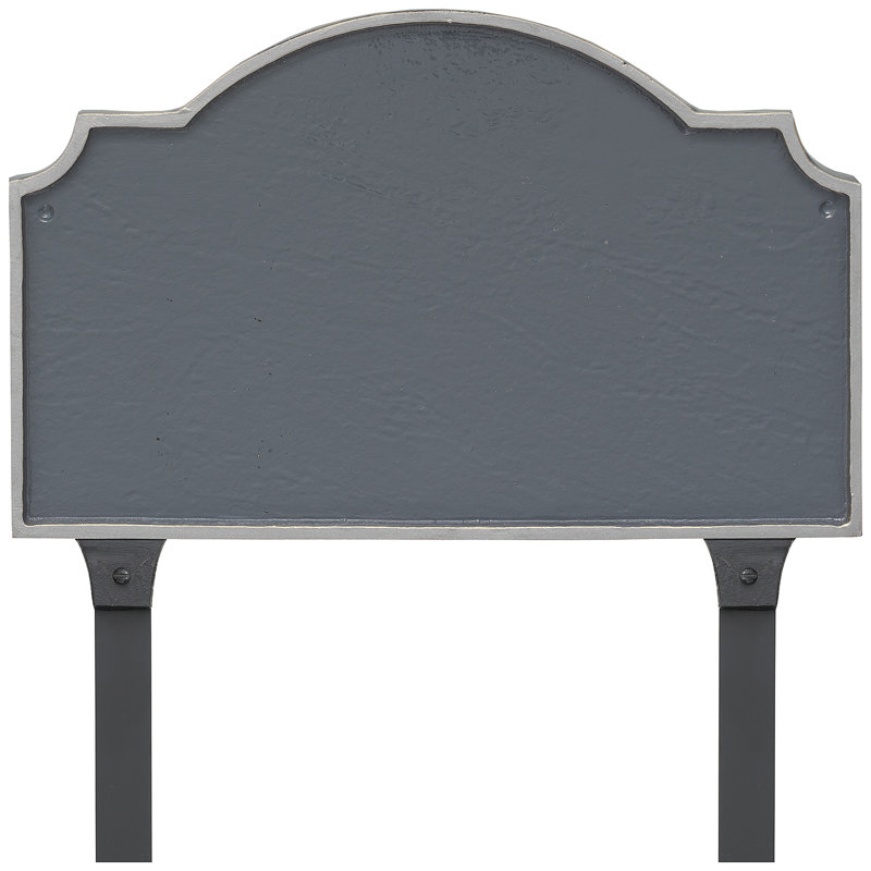 Enseigne d’adresse pour pelouse sur 2 lignes Vanderbilt, Gris / Argent